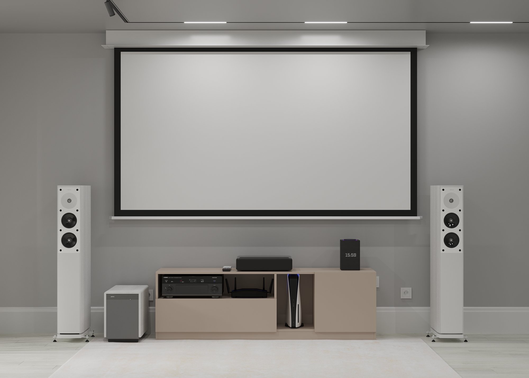 Дизайнерский интерьер лаундж-зоны на втором этаже